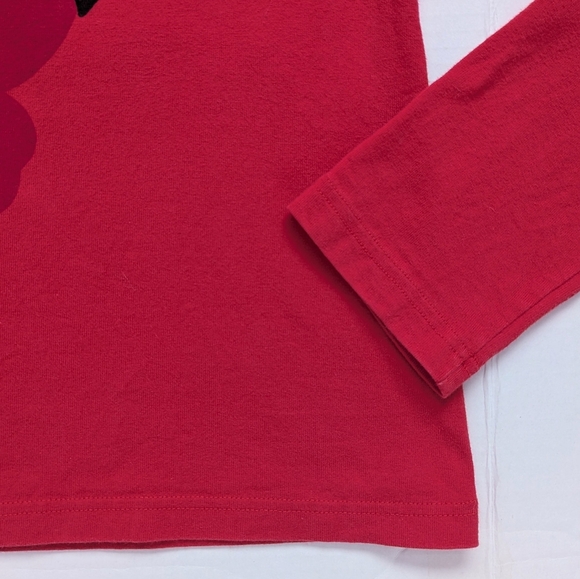 Vintage Marimekko Graphic Floral Red Long Sleeve Tee - Picture 6 of 11